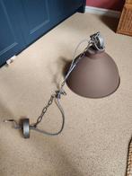 Hanglamp industrieel bruin met metaal, Ophalen of Verzenden, Zo goed als nieuw, Metaal, Minder dan 50 cm
