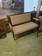 Antieke Bankje met koperen beslag zeer netjes 140cm Breed, Ophalen
