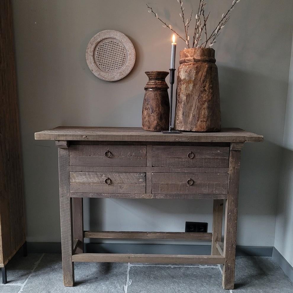 Sidetable driftwood landelijk sober stoer Jober Wonen, 100 tot 150 cm, Nieuw, Ophalen of Verzenden, 25 tot 50 cm