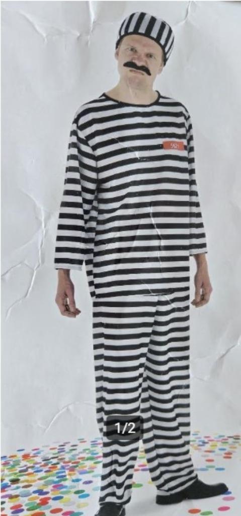 Heren gevangenis outfit mt XL / XXL, Kleding | Heren, Carnavalskleding en Feestkleding, Nieuw, Kleding, Overige maten, Ophalen of Verzenden