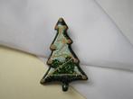 Broche kerstboom groen glitter glas, Verzenden, Zo goed als nieuw