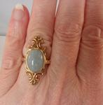 Massief gouden ring met Aquamarijn, 4.5ct., nieuw, Nieuw, 17 tot 18, Met edelsteen, Dame