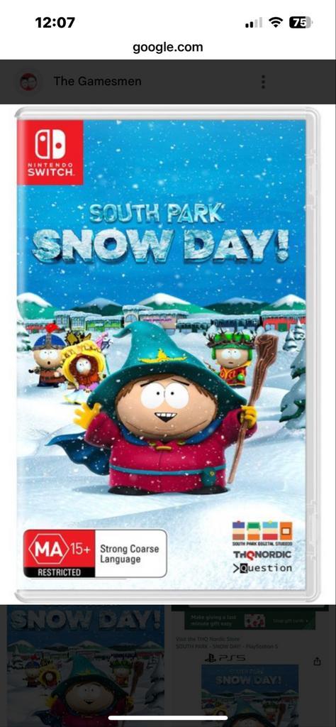 South Park: Snow Day! - Nintendo Switch, Spelcomputers en Games, Games | Nintendo Switch, Nieuw, Avontuur en Actie, 1 speler, Vanaf 16 jaar