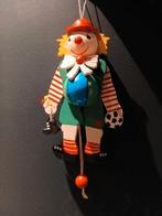 Vintage Houten Trekpop Clown, Ophalen of Verzenden, Gebruikt, Overige typen