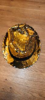 Gouden pailletten hoed carnaval, Hoed, Zo goed als nieuw, Generic, One size fits all