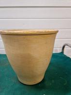 bloempot geel gekwast groot, Ophalen of Verzenden, 'T Olde Gre-j, Info@toldegrej.nl, Endepoelstraat 20f Didam