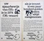 9 vintage advertenties reclames Geld Sparen 1967-69, Ophalen of Verzenden, Gebruikt, Overige typen