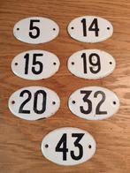 Oude emaille (huisnummer) bordjes, Antiek en Kunst, Ophalen of Verzenden