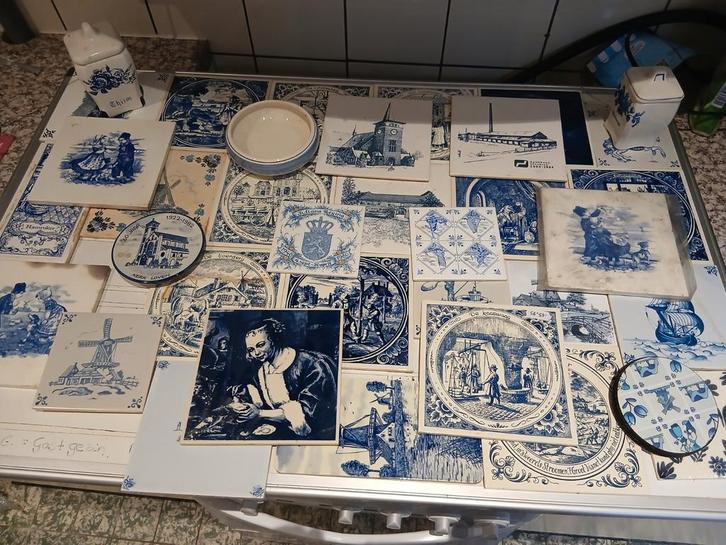 Collectie Delfts Blauwe Tegels, Antiek en Kunst, Antiek | Wandborden en Tegels, Ophalen of Verzenden