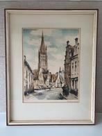 Mooie gekleurde Kunst Ets Roger Hebbelinck gesigneerd, Antiek en Kunst, Kunst | Etsen en Gravures, Ophalen
