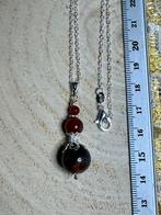 4+1 gratis! Ketting met tigeroog, carneool en jade, 925z, Sieraden, Tassen en Uiterlijk, Kettingen, Verzenden, Nieuw, Oranje, X