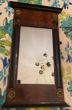 Antieke mahoniehout Biedermeier Empire spiegel, Ophalen of Verzenden, Rechthoekig, 50 tot 100 cm, 100 tot 150 cm