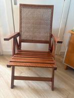 Vintage Inklapbare Stoel met Riet, Ophalen