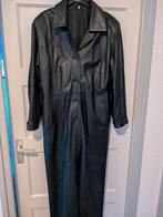 Dames lange leren jas, Verzenden, Zo goed als nieuw, Zwart