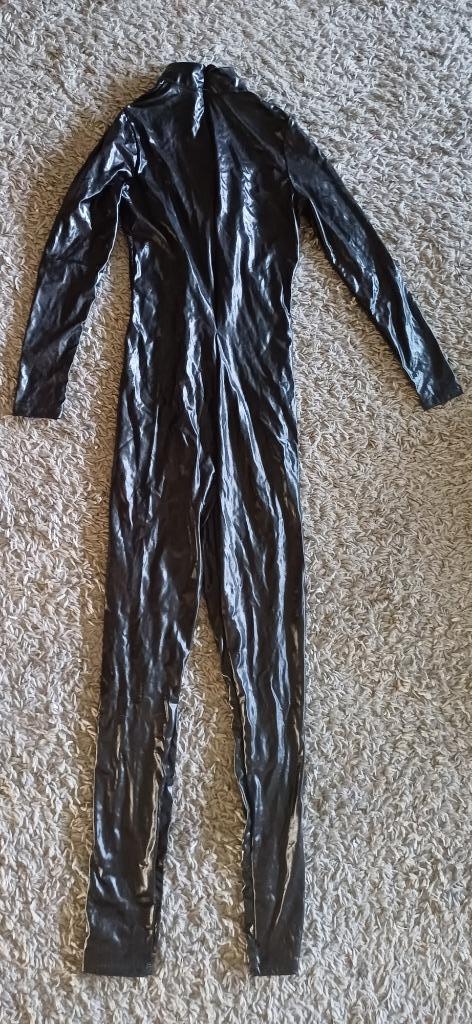 jumpsuite lak-mesh, zwart, open decoletee, maat S, rijgveter, Kleding | Dames, Jumpsuits, Zo goed als nieuw, Maat 36 (S), Zwart