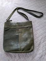 Mooie stoere groen olijf leren schouder tas van DSTRCT, Ophalen of Verzenden, Gebruikt, Groen, Leer
