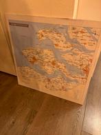 Grote kaart van Zeeland poster op hout, Boeken, Atlassen en Landkaarten, Nederland, Ophalen of Verzenden, Zo goed als nieuw, 1800 tot 2000