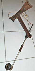 wandlamp - unieke teak houten schaarlamp  /Zwenklamp 50 s, JAREN 50, Gebruikt, Ophalen of Verzenden, Metaal