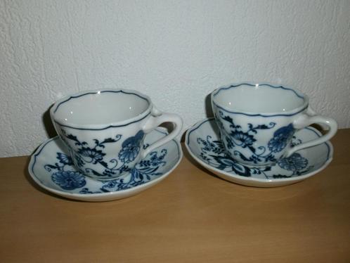 2 Blue Danube kop en schotels ..antiek bodemmerk, Antiek en Kunst, Antiek | Servies los, Verzenden