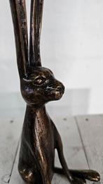 HAAS / ZITTEND / BRONZEN BEELD, Dierenbeeld, Nieuw, Info@huisentuindecoratiemarie.nl, Huis en tuin decoratie marie