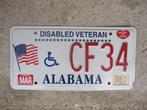 Alabama veteran nummerplaat kentekenplaten nummerplaten USA, Gebruikt, Ophalen of Verzenden