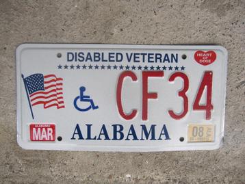 Alabama veteran nummerplaat kentekenplaten nummerplaten USA