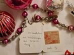 Antieke vintage glas kerstballen met ketting, Diversen, Kerst, Ophalen of Verzenden, Gebruikt