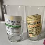 2 Grote scotch whisky glazen, Usher en Hudson, h.13 cm., Verzamelen, Ophalen of Verzenden, Borrel- of Shotglas, Zo goed als nieuw