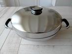 Demeyere wok/wokpan pan met deksel en rooster 32cm als nieuw, Huis en Inrichting, Ophalen of Verzenden, Zo goed als nieuw, Rvs