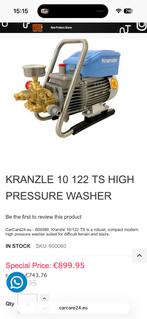 Kranzle 10/122 Hogedrukreiniger - Nieuw in doos!, Tuin en Terras, Ophalen of Verzenden, Nieuw, Elektrisch, Met regelbare waterdruk