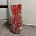 Glazen vaas met rode binnenkant, Ophalen, Gebruikt, Glas, Minder dan 50 cm