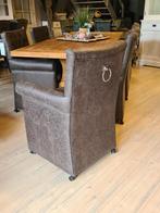 VOORRAAD 6 Landelijke Eetkamerstoel Grazia Wiel Leer Antraci, Huis en Inrichting, Landelijke eetkamerstoelen Grazia Wiel kleur Antraciet Leer