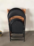 Mooie zwarte klapstoelen 2 stuks lederlook, Overige materialen, Twee, Zwart, Ophalen of Verzenden