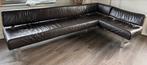 Leren Eetkamerbank met Verstelbare Leuning, Huis en Inrichting, Banken | Bankstellen, Ophalen, Hoekbank, Zo goed als nieuw, 200 tot 250 cm