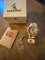 BOBO BIRD Houten Horloge met Vlinders, Overige merken, Leer, Polshorloge, Ophalen of Verzenden