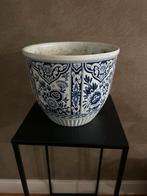 Delfts blauwe bloempot - 17,5 cm hoog, 20 cm diameter, Tuin en Terras, Bloempotten, Ophalen, Gebruikt, Rond, Binnen