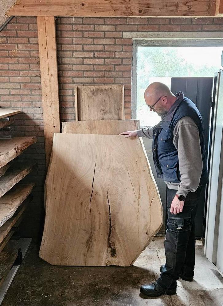 Amerikaans Eiken Boomstamblad - 6.5cm dik!, Doe-het-zelf en Verbouw, Hout en Planken, Nieuw, Plank, Eiken, Minder dan 200 cm, 50 mm of meer