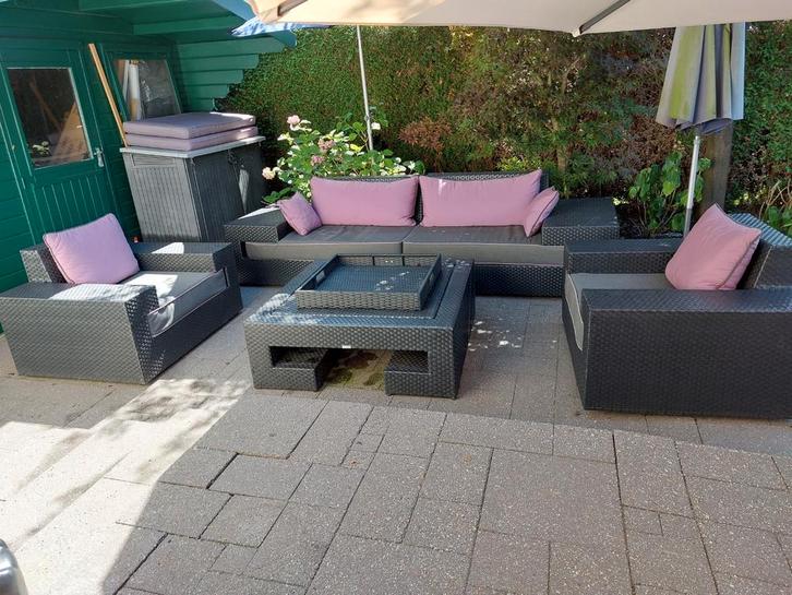 luxe life loungeset met kussens   bezorging mogelijk, Tuin en Terras, Tuinsets en Loungesets, Gebruikt, Loungeset, Wicker, 5 zitplaatsen