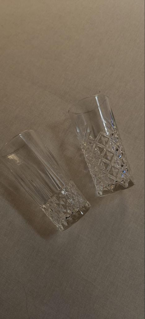 Set van Twee Hoge Glazen met Verschillende Patronen, Antiek en Kunst, Antiek | Glas en Kristal, Ophalen