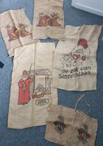 4x Jute zakken Sint & (oude) piet / strooizakken, Diversen, Sinterklaas, Gebruikt, Ophalen of Verzenden