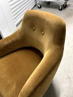 fauteuil okergeel / velvet, Huis en Inrichting, 75 tot 100 cm, Gebruikt, 75 tot 100 cm, Ophalen