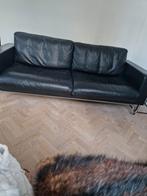 Design gispen buisframe zwart leren bank 3 persoons, Ophalen, Zo goed als nieuw, 200 tot 250 cm, Leer