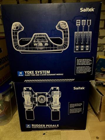 Saitek flight simulator stuur, pedaal, gashendels & softwar beschikbaar voor biedingen