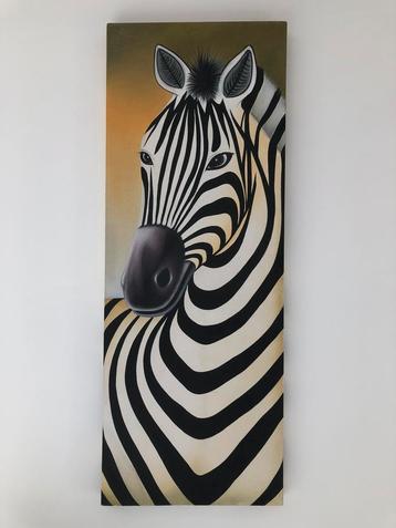 Canvas lijst schilderij zebra jungle kinderkamer beschikbaar voor biedingen