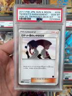 Pokémon PSA 10 Japanse Team Rockets Harassment #26 Sun&Moon, Ophalen of Verzenden, Zo goed als nieuw, Losse kaart, Foil