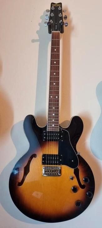 Washburn HB-35 – Japan 1982 – Tobacco Sunburst, Muziek en Instrumenten, Snaarinstrumenten | Gitaren | Elektrisch, Gebruikt, Hollow body
