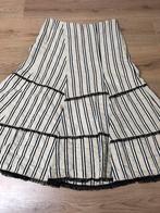 Leon ecru gestreepte rok 38 zwart wit linnen katoen, Kleding | Dames, Rokken, Maat 38/40 (M), Overige kleuren, Leon, Ophalen of Verzenden