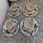 Emma Bridgewater Black Olive 4 kop en schotels, Ophalen of Verzenden, Zo goed als nieuw, Overige stijlen, Kop(pen) en/of Schotel(s)