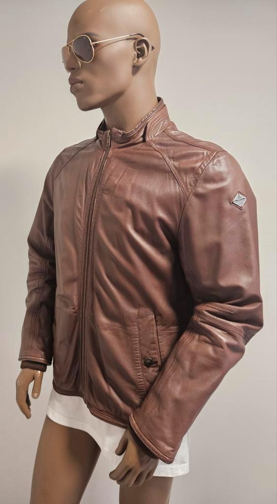 PME Legend soepele leren (tussen) jas met windvangers (L), Kleding | Heren, Jassen | Winter, Zo goed als nieuw, Maat 52/54 (L)