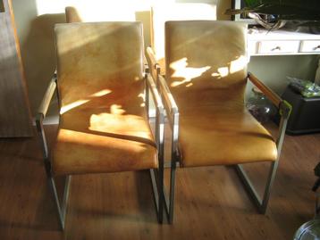 4 leren industriele eetkamerstoelen beschikbaar voor biedingen